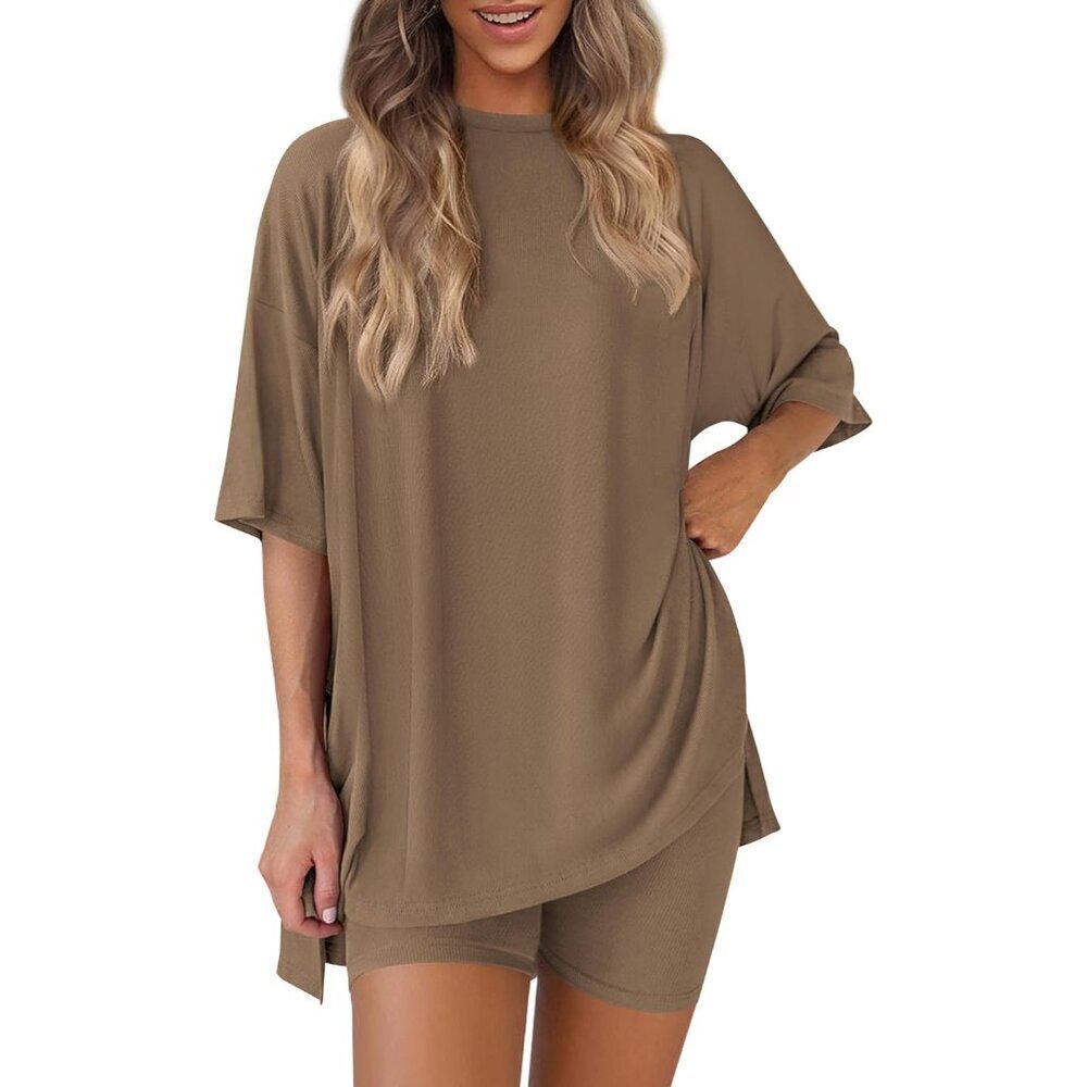 Women's Two Piece Lounge Set Viscose Polyester Elastane Summer Casual Cozy